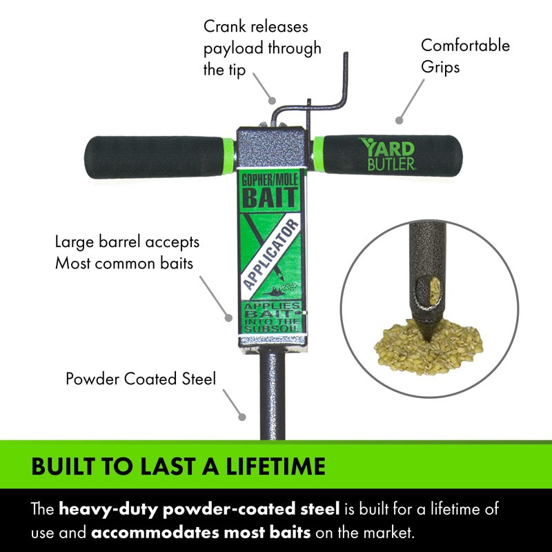 Yard Butler Gopher/Mole Bait Applicator - Gardening Tool for Safe & Easy Pest Control - No Digging Needed - Durable & Sturdy Bait Applicator - Mole, Vole & Gopher Killer - Image 4